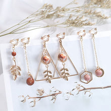 Load image into Gallery viewer, One Set 3 pairs Korea Style Clip on Earrings No Pierced Simple Style Gold-color Geometric Clip Earrings