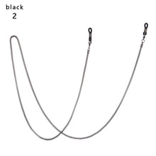 Load image into Gallery viewer, Fashion Acrylic Crystal Glasses Neck Strap Chain Acrylic Crystal Black Beads Eyeglasses Necklace Metal Sunglasses Cord Lanyard