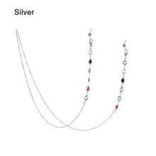 Load image into Gallery viewer, Fashion Acrylic Crystal Glasses Neck Strap Chain Acrylic Crystal Black Beads Eyeglasses Necklace Metal Sunglasses Cord Lanyard