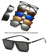 Load image into Gallery viewer, 6 In 1 Custom Men Women Polarized Optical Magnetic Sunglasses Clip Magnet Clip on Sunglasses Polaroid Clip on Sun Glasses Frame