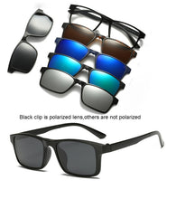 Load image into Gallery viewer, 6 In 1 Custom Men Women Polarized Optical Magnetic Sunglasses Clip Magnet Clip on Sunglasses Polaroid Clip on Sun Glasses Frame