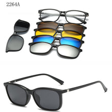 Load image into Gallery viewer, 6 In 1 Custom Men Women Polarized Optical Magnetic Sunglasses Clip Magnet Clip on Sunglasses Polaroid Clip on Sun Glasses Frame