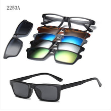 Load image into Gallery viewer, 6 In 1 Custom Men Women Polarized Optical Magnetic Sunglasses Clip Magnet Clip on Sunglasses Polaroid Clip on Sun Glasses Frame