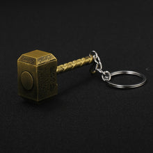 Load image into Gallery viewer, 2019 Marvel The Avengers Keychain Thor's Hammer Thanos Gauntlet Captain America Shield Hulk Batman Mask Key Ring Wholesale