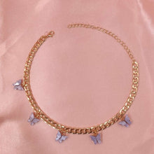 Load image into Gallery viewer, Punk Gold Silver Color Chain 5 Butterfly Pendant Necklace for Women Wedding Party Statement 2020 Cute Choker Necklaces Jewelry