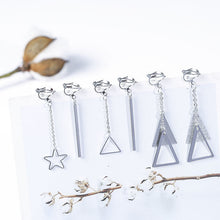 Load image into Gallery viewer, One Set 3 pairs Korea Style  Clip on Earrings No Pierced Simple Style Gold-color Geometric Clip Earrings
