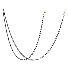 Load image into Gallery viewer, Fashion Acrylic Crystal Glasses Neck Strap Chain Acrylic Crystal Black Beads Eyeglasses Necklace Metal Sunglasses Cord Lanyard
