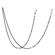 Load image into Gallery viewer, Fashion Acrylic Crystal Glasses Neck Strap Chain Acrylic Crystal Black Beads Eyeglasses Necklace Metal Sunglasses Cord Lanyard
