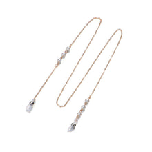 Load image into Gallery viewer, Fashion Acrylic Crystal Glasses Neck Strap Chain Acrylic Crystal Black Beads Eyeglasses Necklace Metal Sunglasses Cord Lanyard
