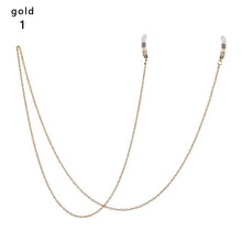 Load image into Gallery viewer, Fashion Acrylic Crystal Glasses Neck Strap Chain Acrylic Crystal Black Beads Eyeglasses Necklace Metal Sunglasses Cord Lanyard

