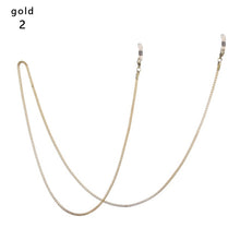 Load image into Gallery viewer, Fashion Acrylic Crystal Glasses Neck Strap Chain Acrylic Crystal Black Beads Eyeglasses Necklace Metal Sunglasses Cord Lanyard
