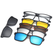 Load image into Gallery viewer, 6 In 1 Custom Men Women Polarized Optical Magnetic Sunglasses Clip Magnet Clip on Sunglasses Polaroid Clip on Sun Glasses Frame
