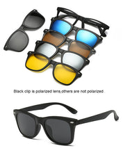 Load image into Gallery viewer, 6 In 1 Custom Men Women Polarized Optical Magnetic Sunglasses Clip Magnet Clip on Sunglasses Polaroid Clip on Sun Glasses Frame
