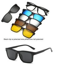 Load image into Gallery viewer, 6 In 1 Custom Men Women Polarized Optical Magnetic Sunglasses Clip Magnet Clip on Sunglasses Polaroid Clip on Sun Glasses Frame
