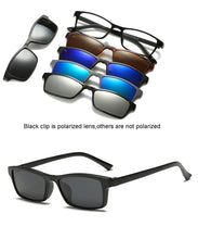 Load image into Gallery viewer, 6 In 1 Custom Men Women Polarized Optical Magnetic Sunglasses Clip Magnet Clip on Sunglasses Polaroid Clip on Sun Glasses Frame
