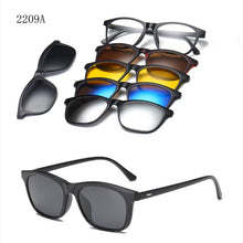 Load image into Gallery viewer, 6 In 1 Custom Men Women Polarized Optical Magnetic Sunglasses Clip Magnet Clip on Sunglasses Polaroid Clip on Sun Glasses Frame
