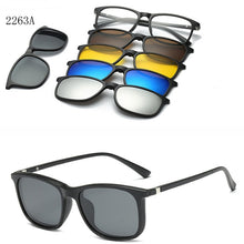 Load image into Gallery viewer, 6 In 1 Custom Men Women Polarized Optical Magnetic Sunglasses Clip Magnet Clip on Sunglasses Polaroid Clip on Sun Glasses Frame
