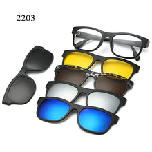 Load image into Gallery viewer, 6 In 1 Custom Men Women Polarized Optical Magnetic Sunglasses Clip Magnet Clip on Sunglasses Polaroid Clip on Sun Glasses Frame
