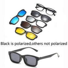 Load image into Gallery viewer, 6 In 1 Custom Men Women Polarized Optical Magnetic Sunglasses Clip Magnet Clip on Sunglasses Polaroid Clip on Sun Glasses Frame
