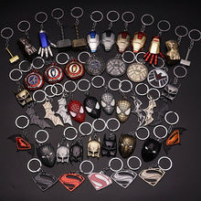 Load image into Gallery viewer, 2019 Marvel The Avengers Keychain Thor's Hammer Thanos Gauntlet Captain America Shield Hulk Batman Mask Key Ring Wholesale
