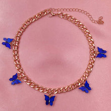 Load image into Gallery viewer, Punk Gold  Silver Color Chain 5 Butterfly Pendant Necklace for Women Wedding Party Statement 2020 Cute Choker Necklaces Jewelry
