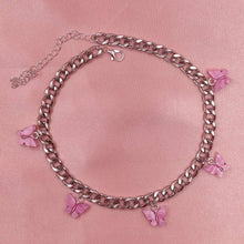 Load image into Gallery viewer, Punk Gold  Silver Color Chain 5 Butterfly Pendant Necklace for Women Wedding Party Statement 2020 Cute Choker Necklaces Jewelry
