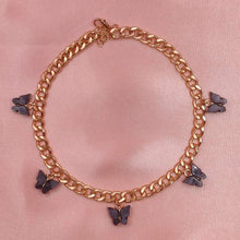 Load image into Gallery viewer, Punk Gold  Silver Color Chain 5 Butterfly Pendant Necklace for Women Wedding Party Statement 2020 Cute Choker Necklaces Jewelry
