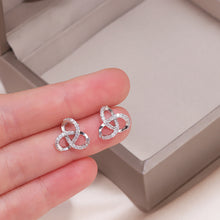 Load image into Gallery viewer, Classic Simple Triangle Shape Geometric Cubic Zircon Stud Earrings Rose Gold Color Female Crystal Earrings Charm Fashion Jewelry
