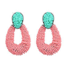 Load image into Gallery viewer, Trendy Statement Handmade Resin Beaded Earrings For Women Acrylic Long Drop Dangle Earrings Bijoux
