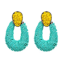 Load image into Gallery viewer, Trendy Statement Handmade Resin Beaded Earrings For Women Acrylic Long Drop Dangle Earrings Bijoux
